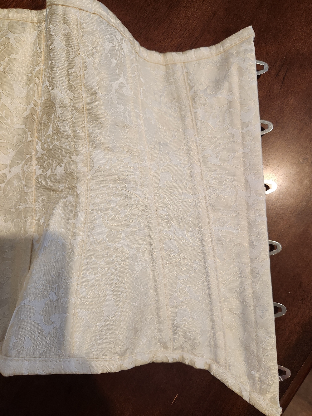 Ivory Satin Lace-Up Underbust Corset Top - Picture 2 of 9